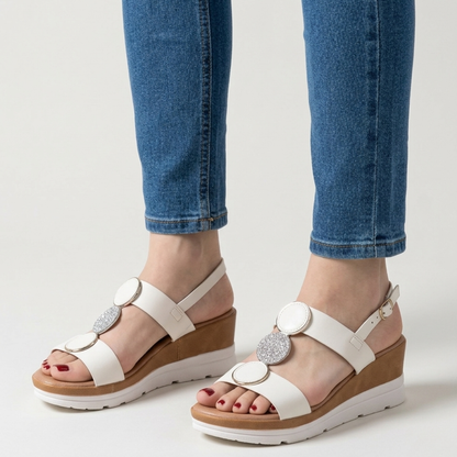 Damen Keilabsatz Komfortsandalen