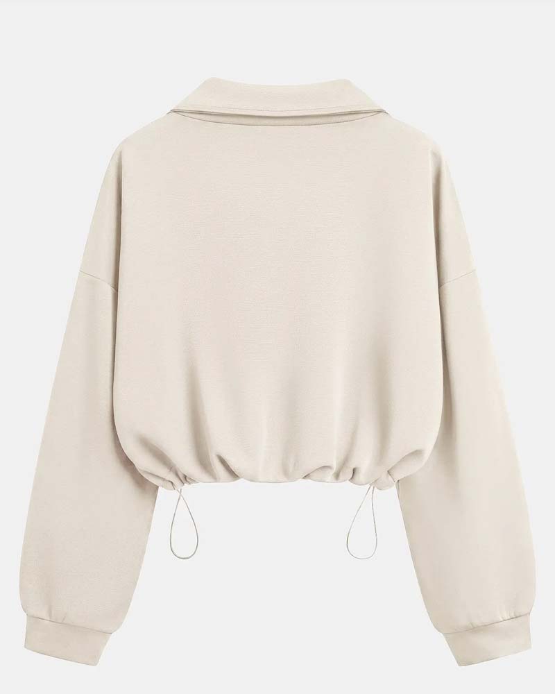 Vorderansicht des bequemen Sweatshirts mit langen Ärmeln