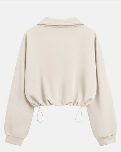 Vorderansicht des bequemen Sweatshirts mit langen Ärmeln