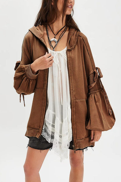Rückseite des oversized Damen Hoodies mit Kapuze