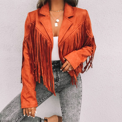 Jacke mit Fransen für einen lässigen Boho-Look
