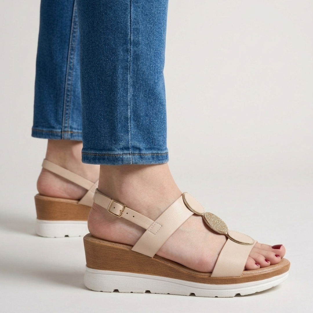 Damen Keilabsatz Komfortsandalen