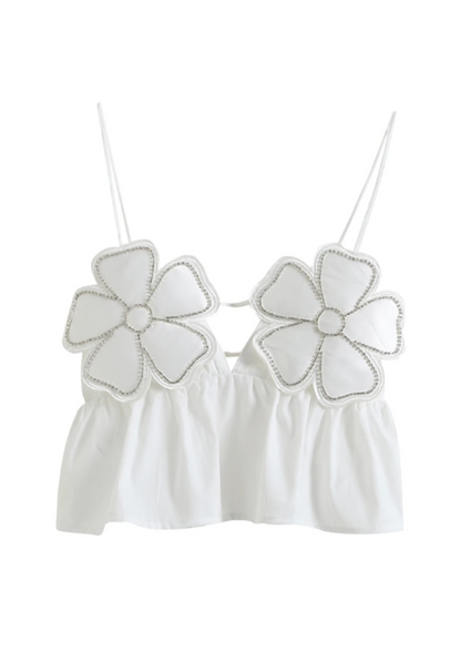 Damen Weiß Elegantes Ärmelloses Arabella Top