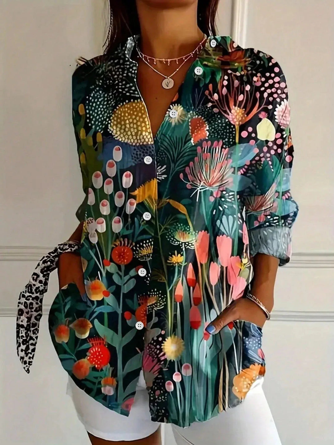 Elegantes Langarmhemd mit Muster