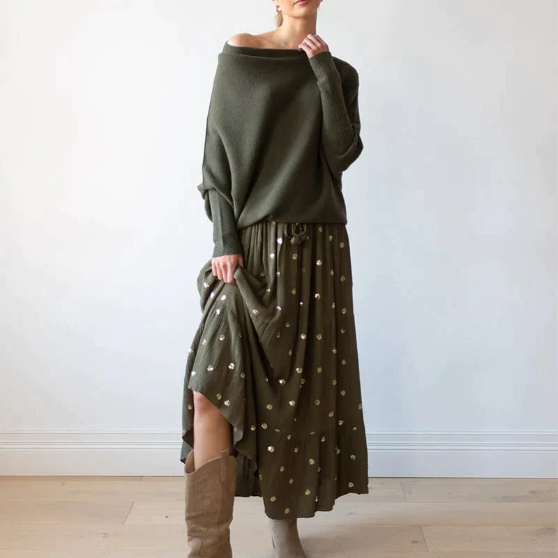 Asymmetrisch drapierter Pullover