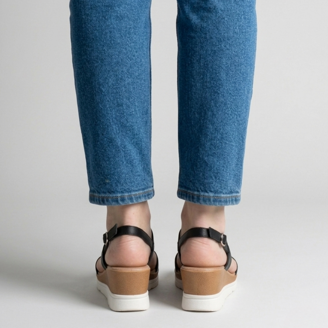 Damen Keilabsatz Komfortsandalen