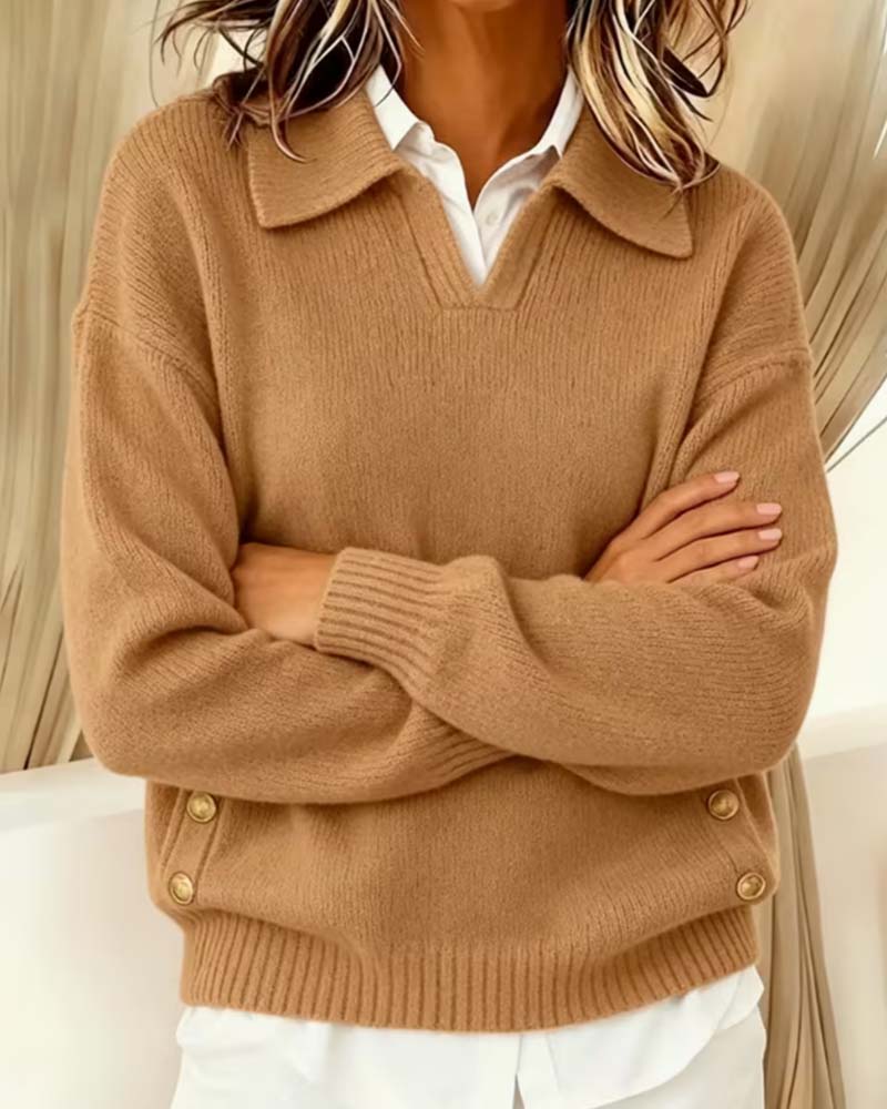 Pullover mit klassischem Reverskragen in stilvoller Ansicht