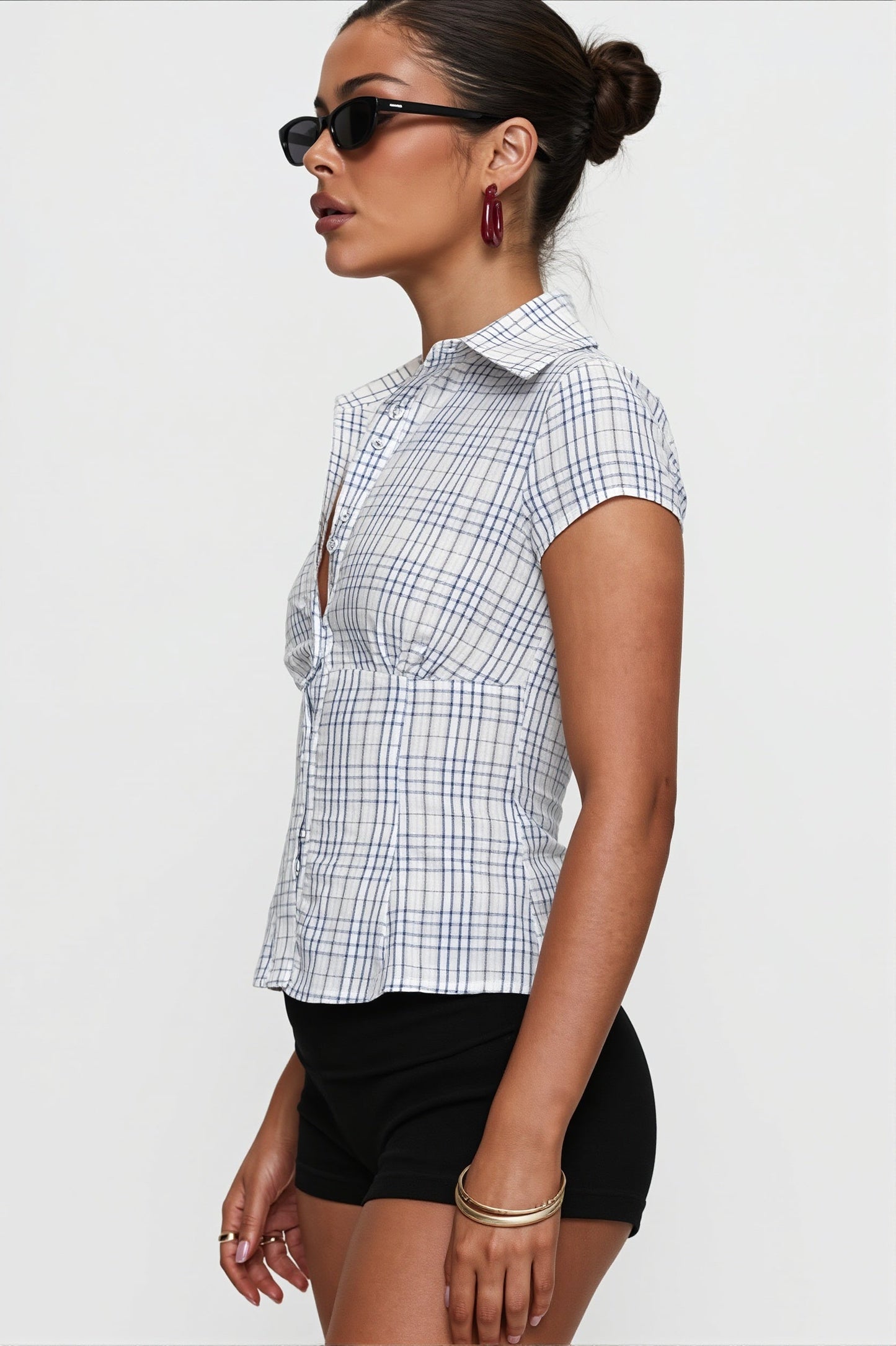 Damen Polobluse mit schmaler Silhouette für Büro und Freizeit