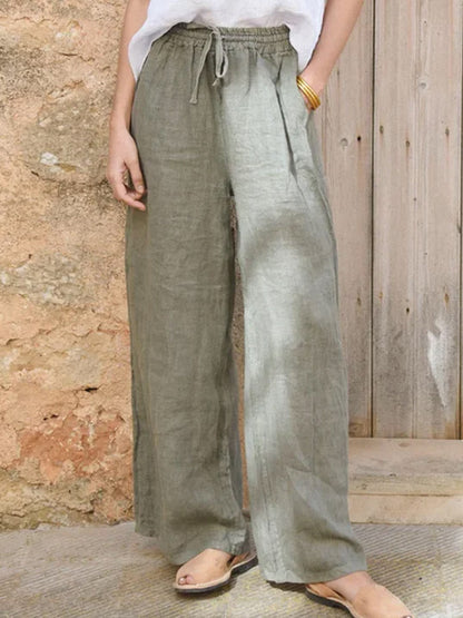 Damen Casual Baumwolle Leinen Hose