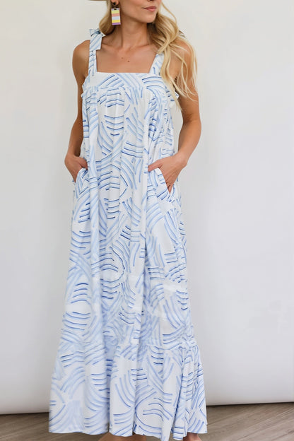 Locker fallendes Damen Maxikleid mit Allover-Print