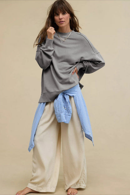 Bequemes Damen Sweatshirt in Oversize-Passform, Detailansicht