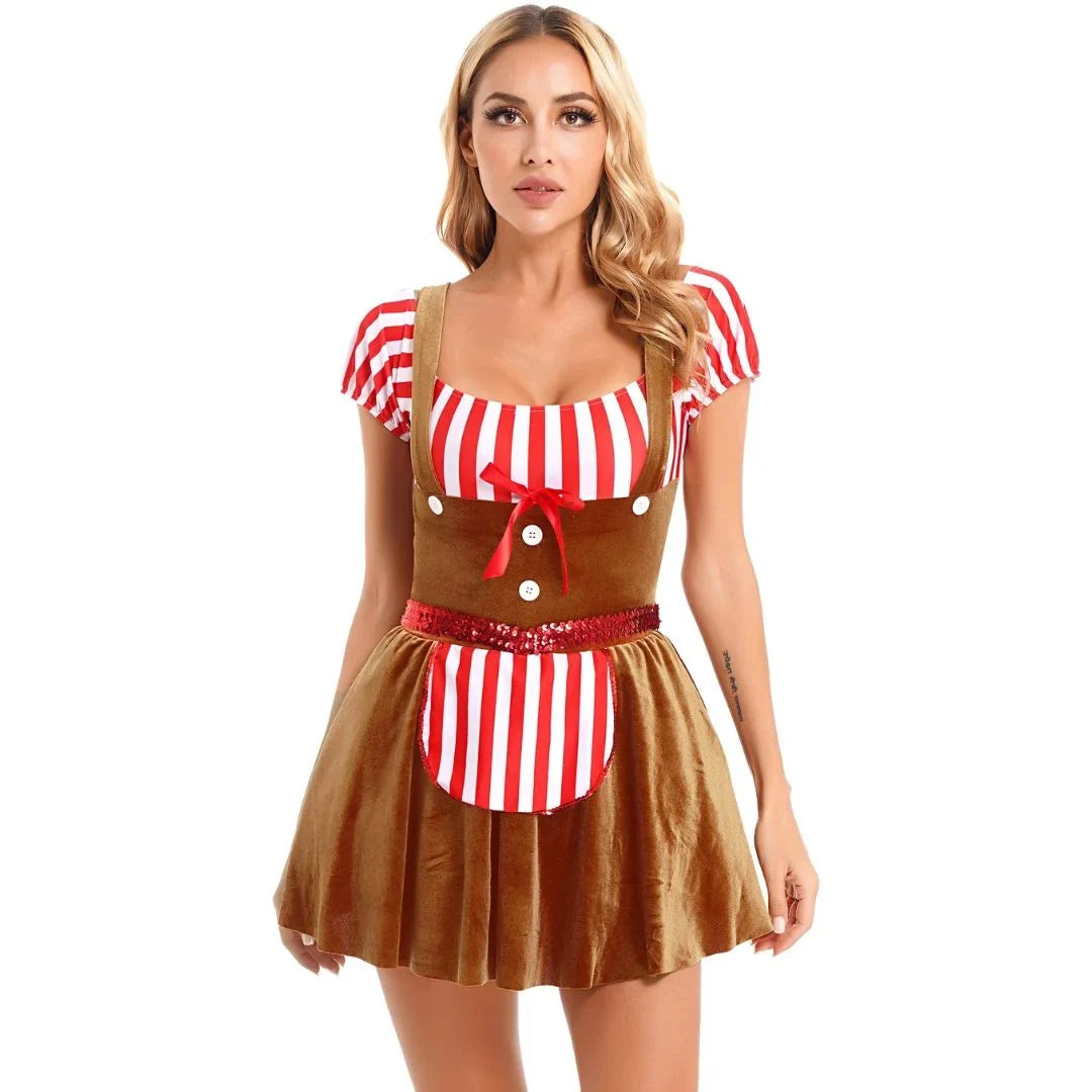Damen-Dirndl-Kleid im traditionell bayerischen Stil