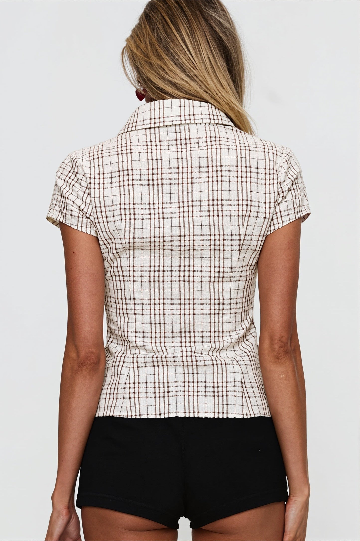 Damen Polobluse mit Polo-Kragen und kurzen Ärmeln