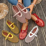 Damen Mary Jane Ballerinas aus Mesh mit lässiger Silhouette, Detailansicht