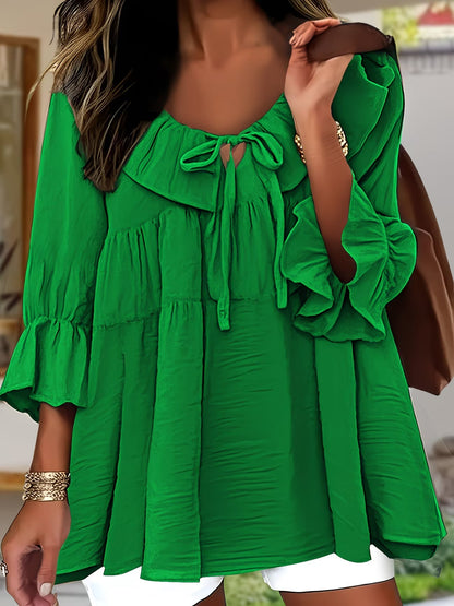 Elegante Bluse mit Rüschenkragen für Damen