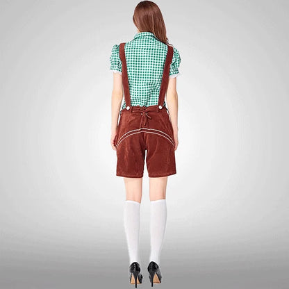 Samt bestickte bayerische Latzhosen traditionell