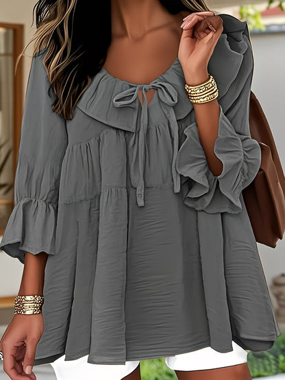 Elegante Bluse mit Rüschenkragen für Damen