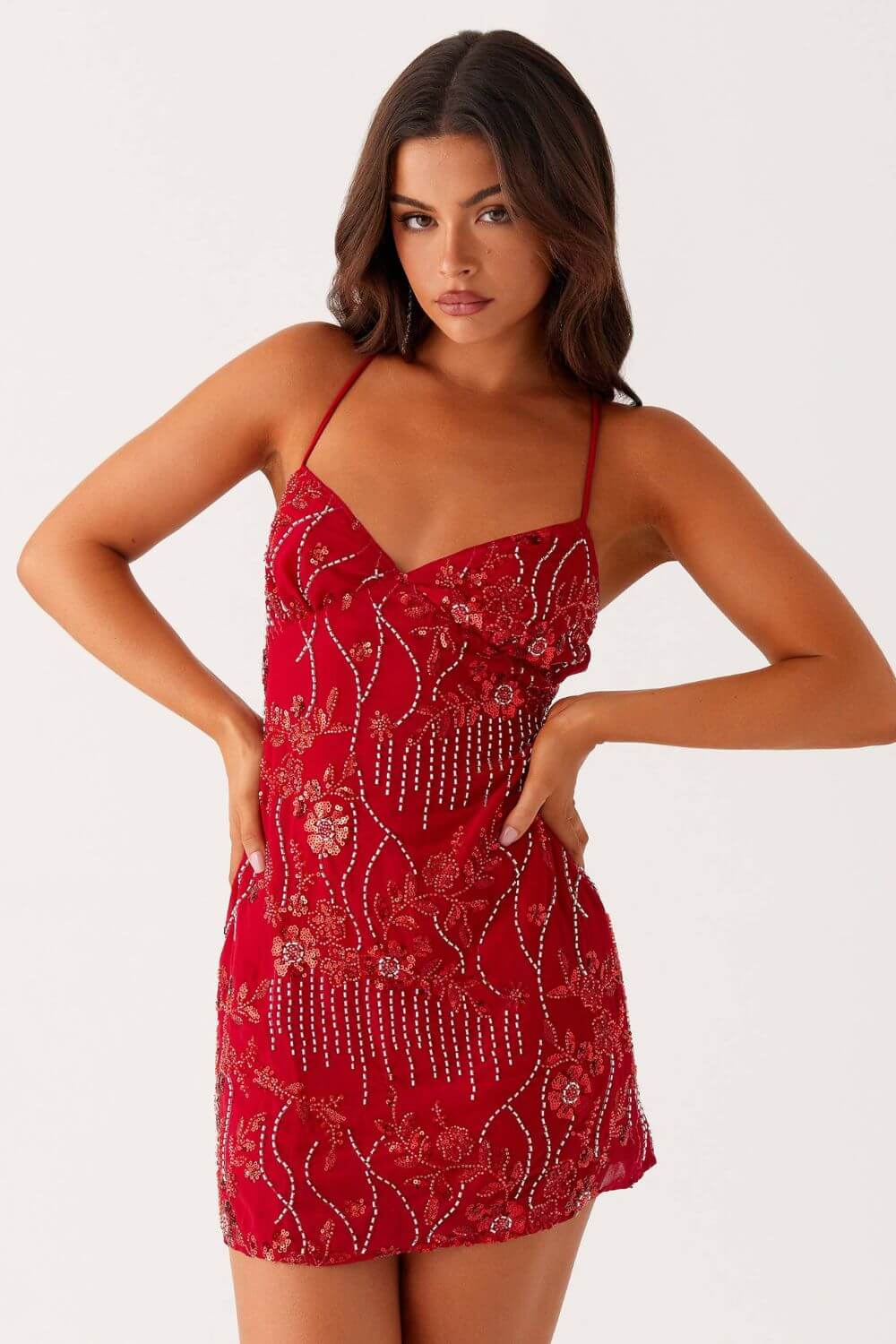 Paillettengeschmücktes kurzes Kleid