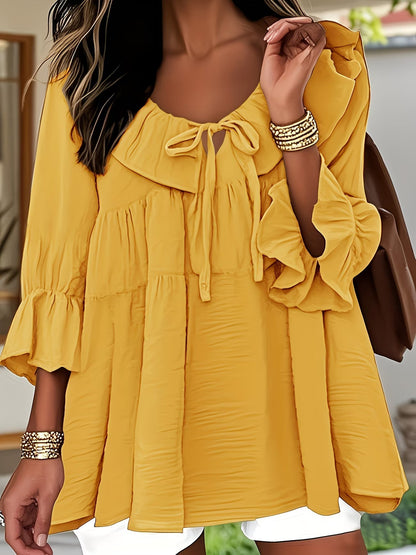 Elegante Bluse mit Rüschenkragen für Damen