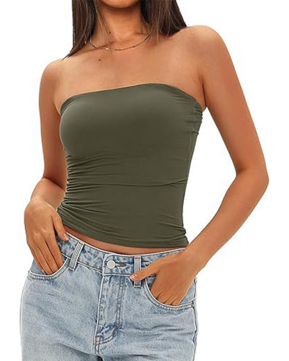 Damen Tanktop Kurz Figurbetont Uni