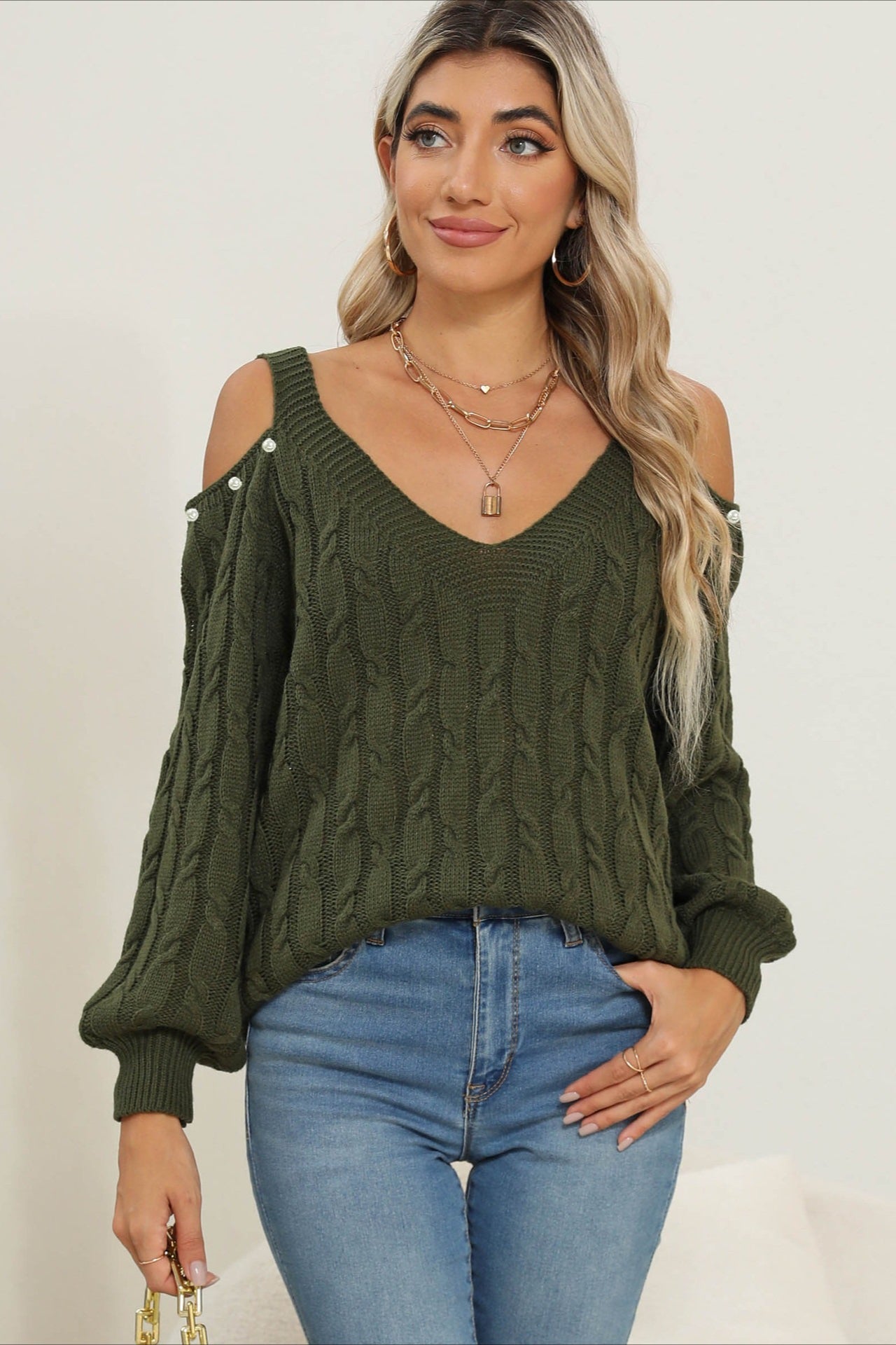 Off-Shoulder Damenpullover in weiter Passform für einen modischen Look
