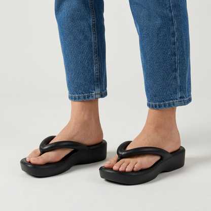 Damen Zehentrenner Mit Keilsohle Sommer