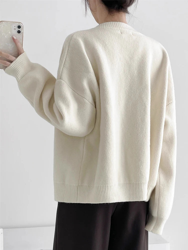 Damen Strickcardigan mit Rundhalsausschnitt und Ein-Knopf-Verschluss