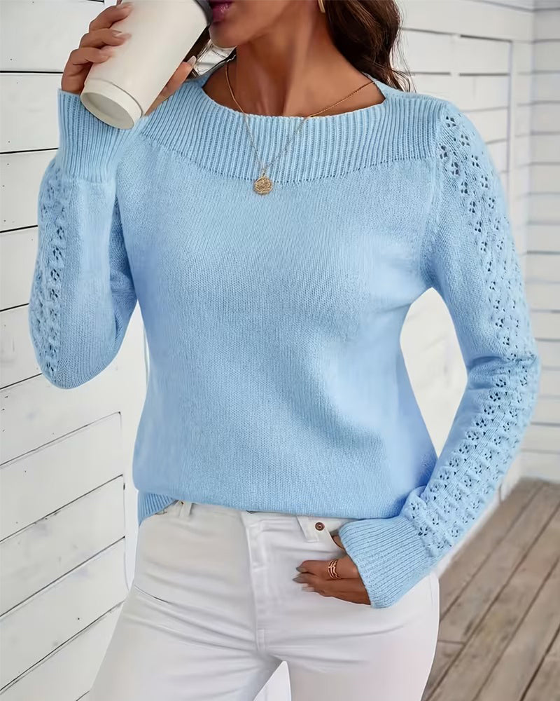Damen-Strickpullover mit langen Ärmeln und klassischer Silhouette