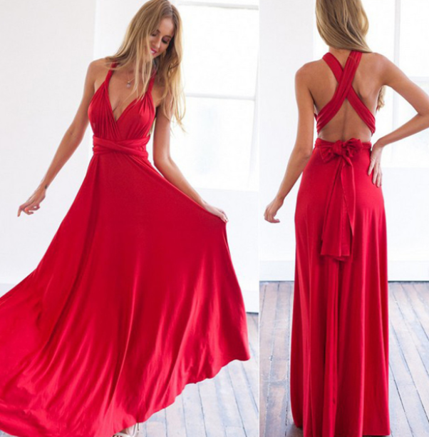 Multifunktionales Stretch-Wickel-Midikleid