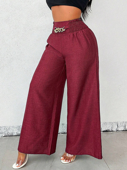 Bequeme Damenhose mit hoher Taille und lockerem Sitz