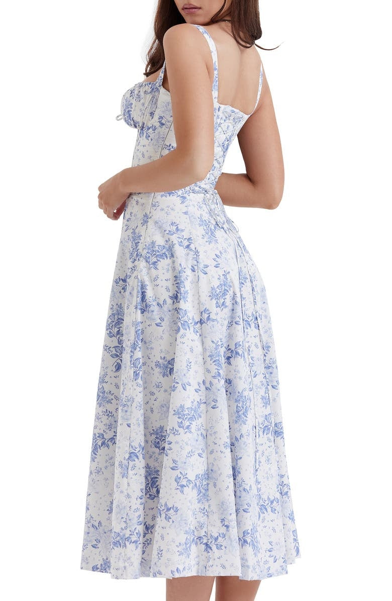 Florales Bustier-Midriff-Cutout-Bodycon-Kleid