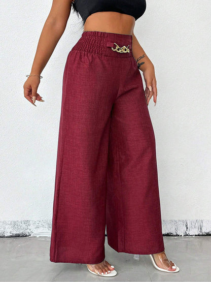 Weite Damenhose in Unifarbe als stilvolle Alltagsmode