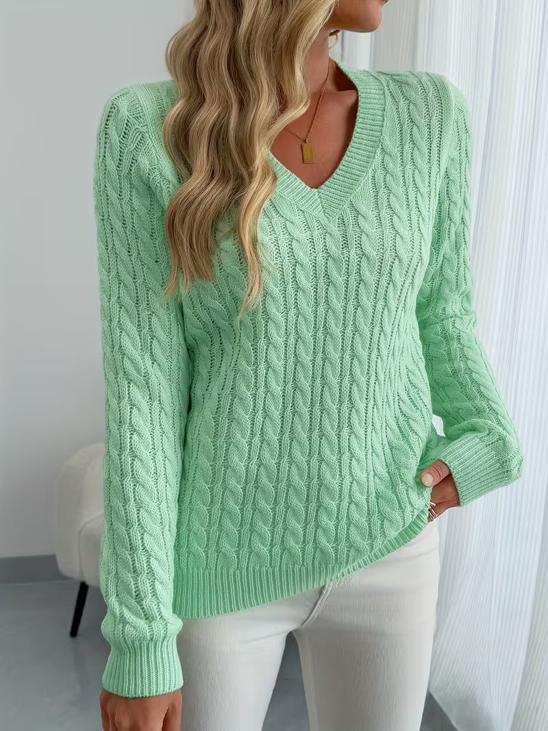Pullover mit langen Ärmeln und klassischem Strickdesign
