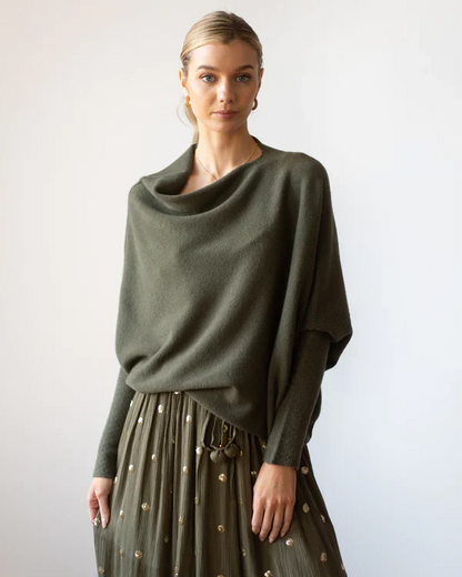 Asymmetrisch Drapierter Pullover