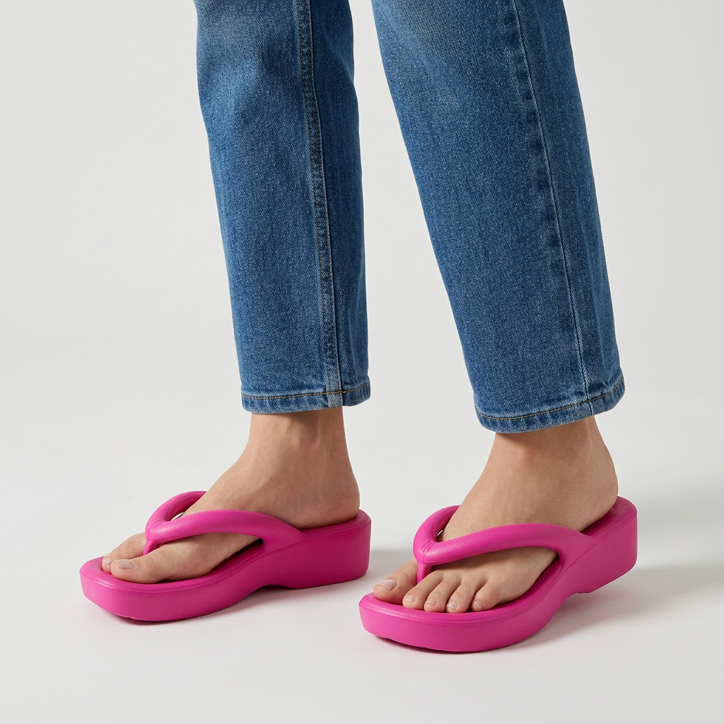 Damen Zehentrenner Mit Keilsohle Sommer