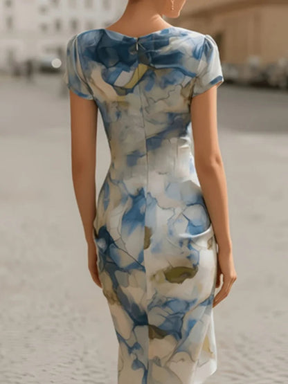 Damen Schulterfreies Bodycon-Kleid mit Spitzenstickerei und langem Schnitt