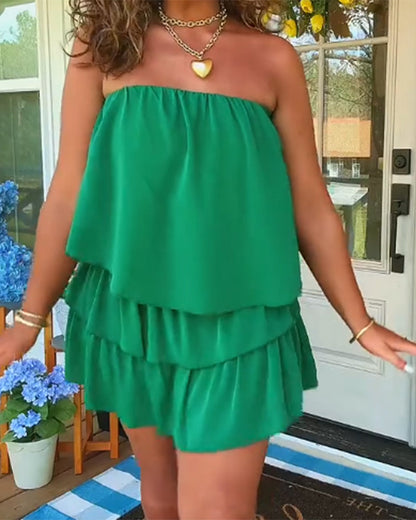 Damen Jumpsuit mit Rüschen für Sommer, Party und Urlaub