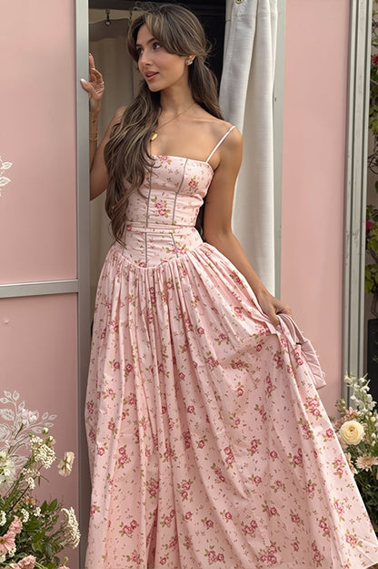 Damen Maxikleid Mit Blumenprint Und Schmaler Passform