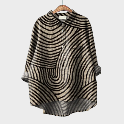 Damenbluse Mit Print Und Langen Ärmeln