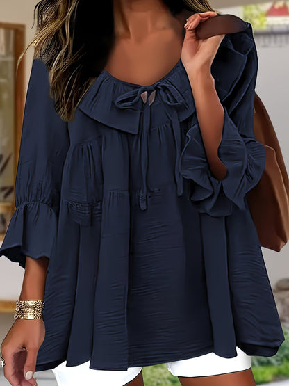 Elegante Bluse mit Rüschenkragen für Damen