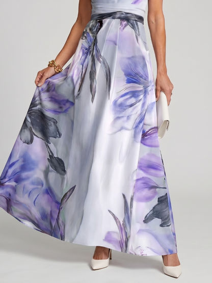 Damen-Maxikleid in Bewegung mit langem, fließendem Rock