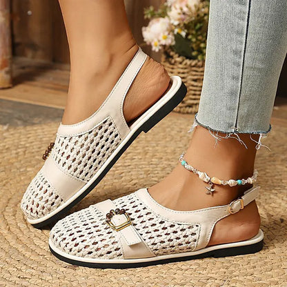 Atmungsaktive gewebte Damen-Sandalen für Sommer und Alltag
