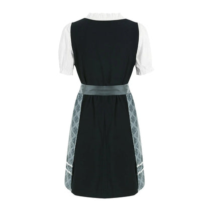 Slim-Fit-Damen-Dirndl aus Polyester mit traditioneller Schürze
