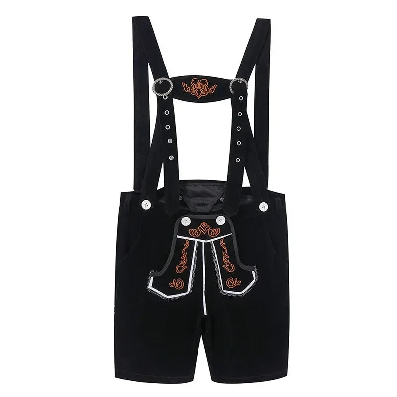Verstellbare Hosenträger am traditionellen Lederhosen-Kostüm