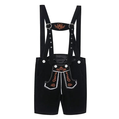 Verstellbare Hosenträger am traditionellen Lederhosen-Kostüm