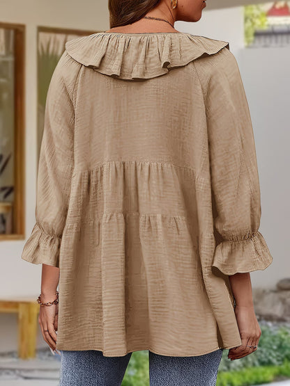 Elegante Bluse mit Rüschenkragen für Damen