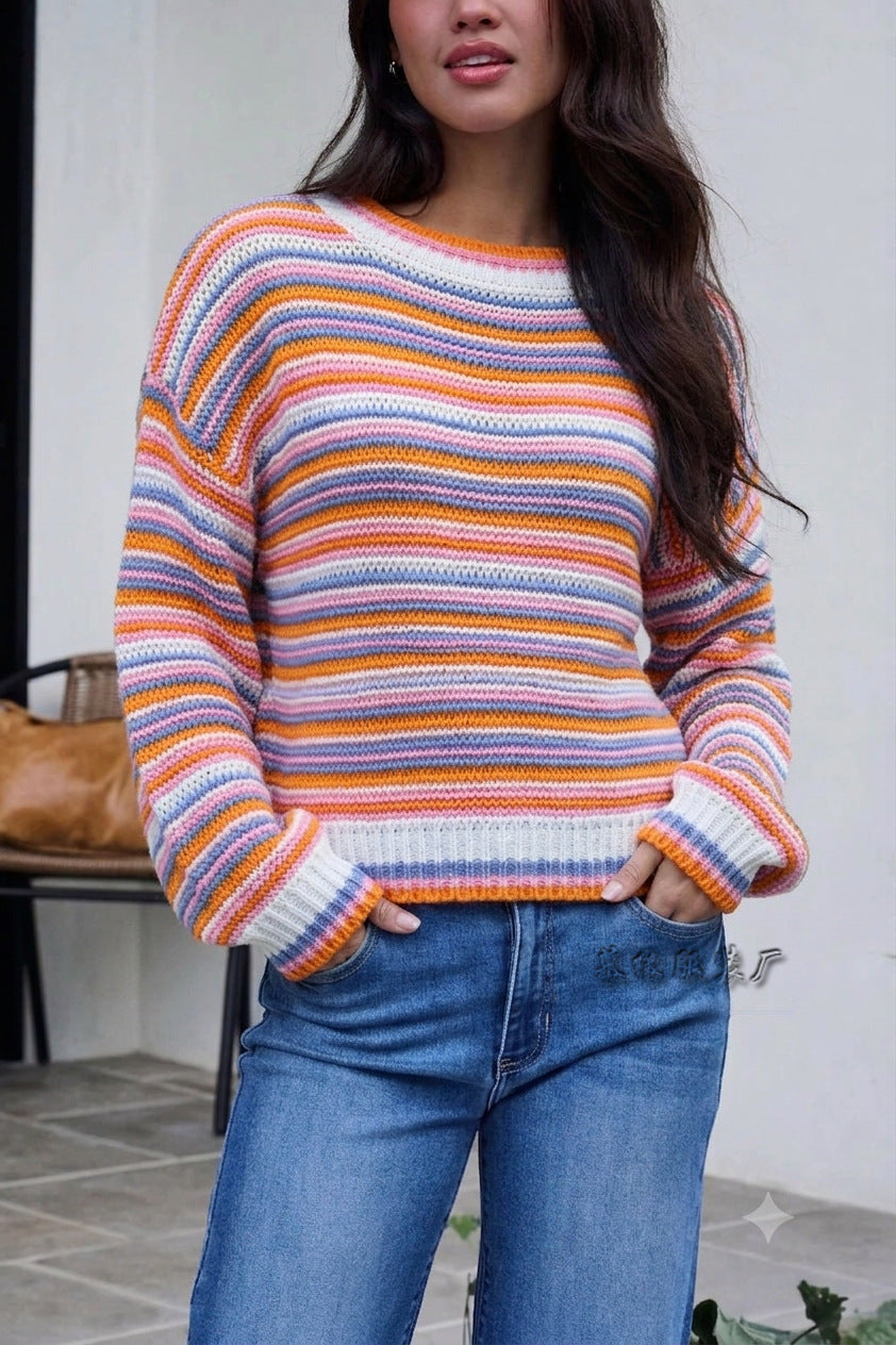 Gestreifter Oversize-Pullover für lässige Alltagslooks von Damen