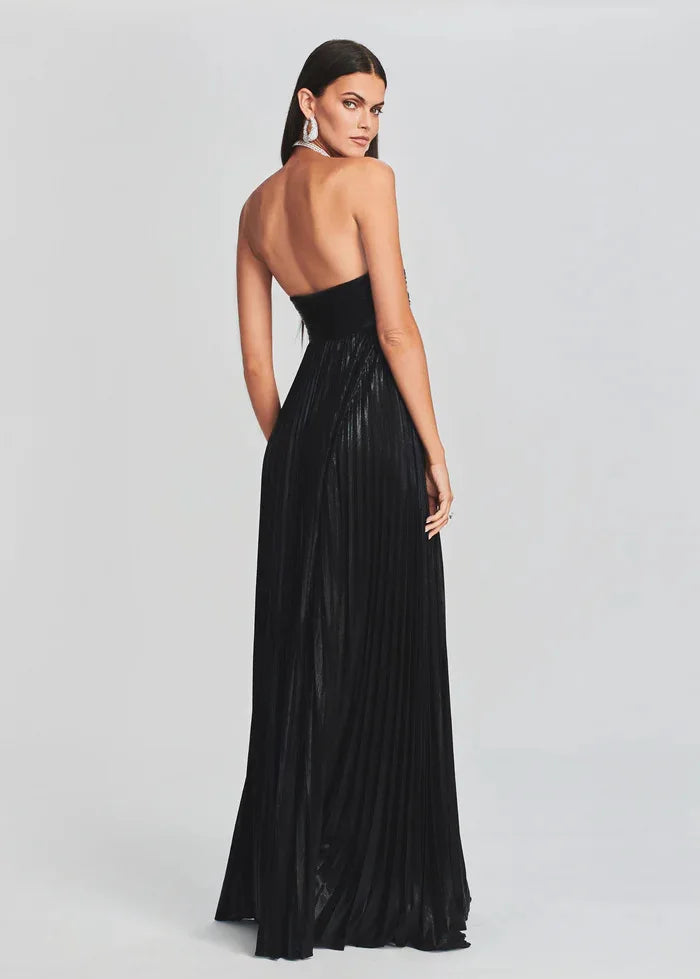 Silbernes trägerloses elegantes Kleid für Hochzeitsgäste