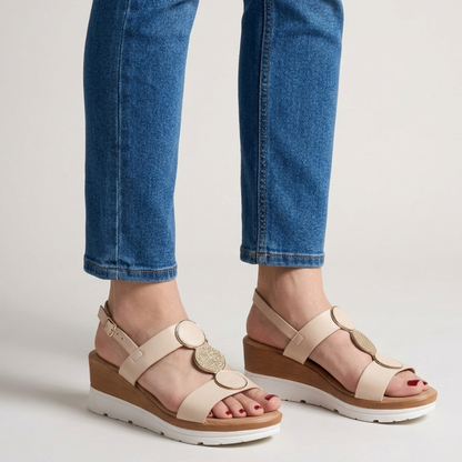 Damen Keilabsatz Komfortsandalen