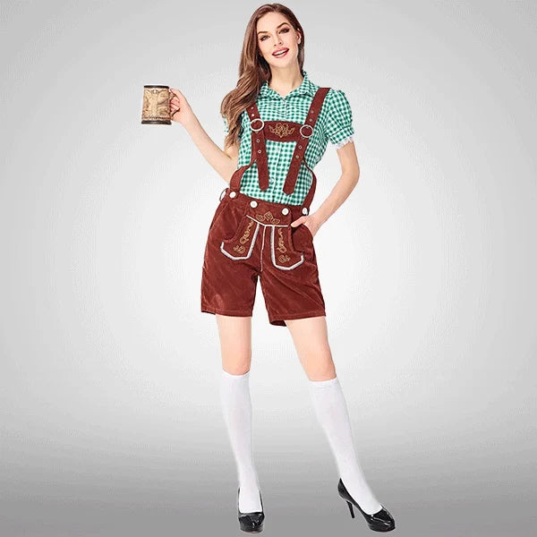 Samt bestickte bayerische Latzhosen traditionell